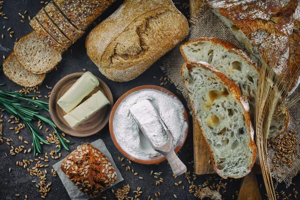 Bread Products Table Composition — Stock Photo, Image
