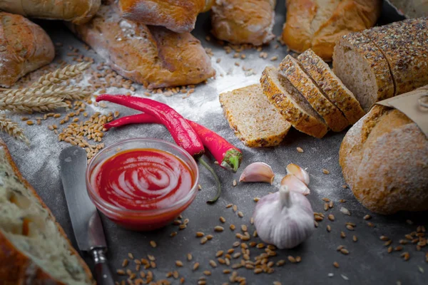 Bread Products Table Composition — Stock Photo, Image