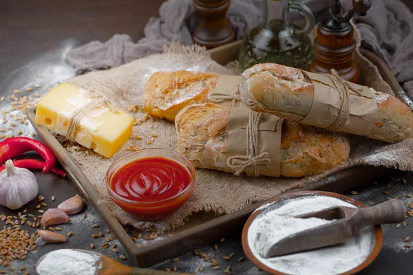 Bread Products Table Composition — Stock Photo, Image