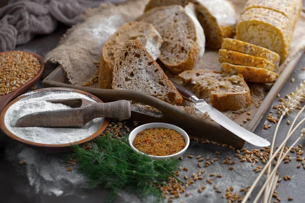 Bread Products Table Composition — Stock Photo, Image