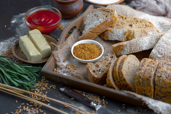 Bread Products Table Composition — Stock Photo, Image