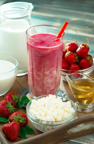 Fresa Dulce Comida Sana Saludable Composición Sobre Mesa —  Fotos de Stock