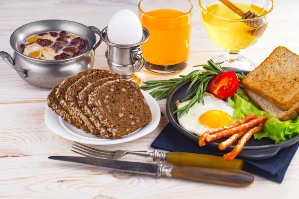 Healthy Breakfast Old Background — Stock Photo, Image