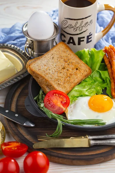 Gesundes Frühstück Vor Altem Hintergrund — Stockfoto