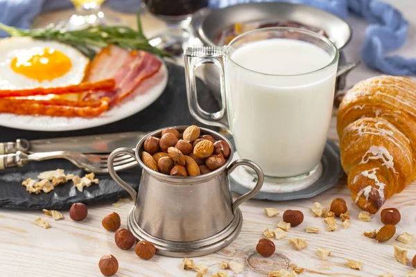 Desayuno Saludable Sobre Fondo Viejo Concepto Comida Sabrosa Saludable — Foto de Stock