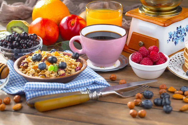 Colazione Sana Vecchio Sfondo — Foto Stock