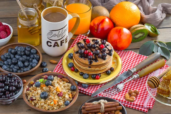 Desayuno Saludable Sobre Fondo Viejo — Foto de Stock