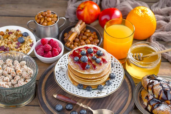 Desayuno Saludable Sobre Fondo Viejo Concepto Comida Sabrosa Saludable — Foto de Stock