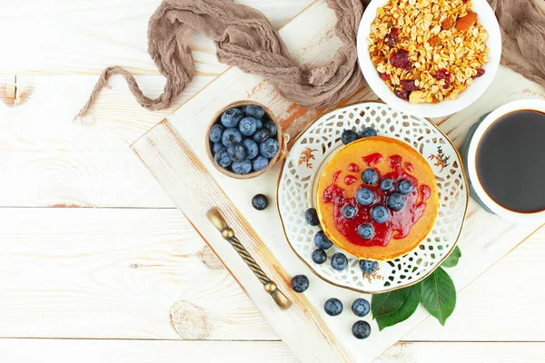 Desayuno Saludable Sobre Fondo Viejo Concepto Comida Sabrosa Saludable — Foto de Stock