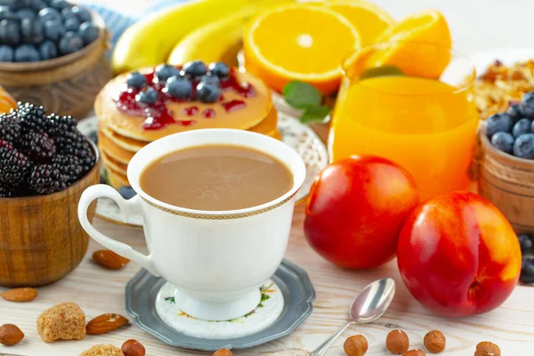 Desayuno Saludable Sobre Fondo Viejo Concepto Comida Sabrosa Saludable — Foto de Stock