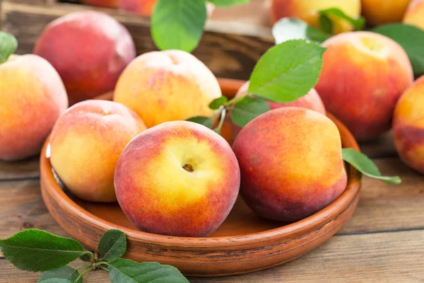 Ripe Peaches Old Background — Stock Photo, Image