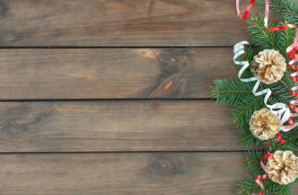 Vrolijk Kerstfeest Ansichtkaart Met Geschenken Kerstversiering — Stockfoto