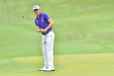 Kuala Lumpur, Malezya - 11 Ekim: Justin Thomas CIMB klasik 2018, Tpc Kuala Lumpur, Kuala Lumpur, Malezya üzerinde 11 Ekim 2018 1 turda sırasında resimde ABD. Masuti tarafından (fotoğraf)