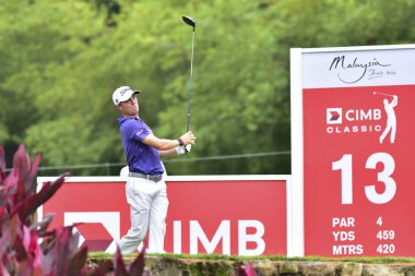 Kuala Lumpur, Malezya - 11 Ekim: Justin Thomas CIMB klasik 2018, Tpc Kuala Lumpur, Kuala Lumpur, Malezya üzerinde 11 Ekim 2018 1 turda sırasında resimde ABD. Masuti tarafından (fotoğraf)