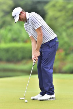 Kuala Lumpur, Malezya - 11 Ekim: Nick Watney CIMB klasik 2018, Tpc Kuala Lumpur, Kuala Lumpur, Malezya üzerinde 11 Ekim 2018 1 turda sırasında resimde ABD. Masuti tarafından (fotoğraf)