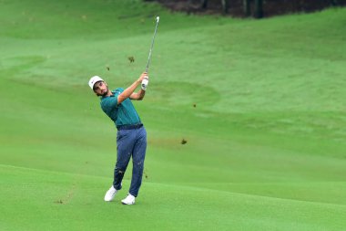 Kuala Lumpur, Malezya - 11 Ekim: Abraham Ancer Meksika hit CIMB klasik 2018, Tpc Kuala Lumpur, Kuala Lumpur, Malezya üzerinde 11 Ekim 2018 1 turda sırasında delik 2 ikinci şansı. Masuti tarafından (fotoğraf) 