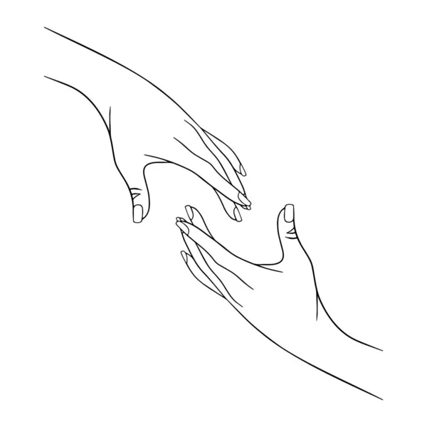 Two Hands Reach Out To Each Other Vector Concept Illustration Trust Help Together Care Sign Larastock