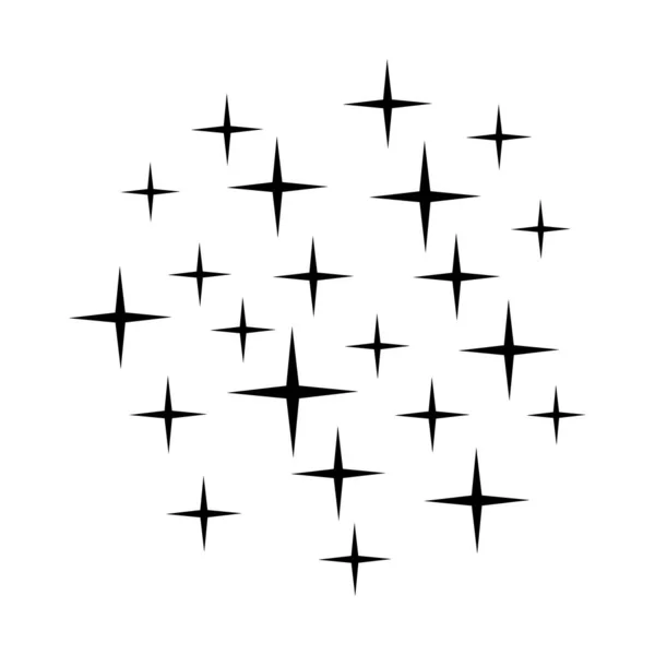 Λαμπερό φόντο. Sparkles απομονώνονται σε λευκό. Μαύρα διανυσματικά αστέρια. — Διανυσματικό Αρχείο