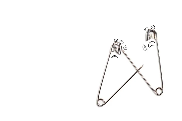 Fighting safety pins background — Stock Photo, Image