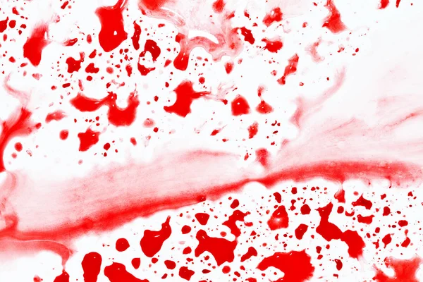 Vloeibare bloederige vlekken op wit — Stockfoto