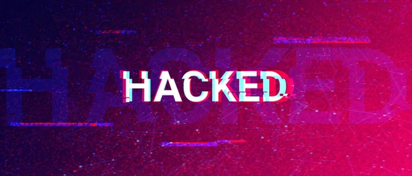 Fütüristik soyut arkaplan üzerine dijital gürültü ve parazitle hacklenmiş hata tipi sözcük