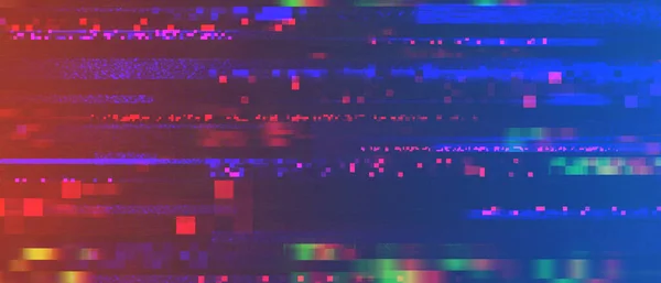 Bunte Abstrakte Glitch Hintergrund Verpixelte Elektronische Signalstörung Cyberspace Datenübertragung Gehackter — Stockfoto