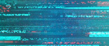 Arıza pikselli çizgili arka plan, hacklenmiş ekran, sinyal paraziti, bağlantı kaybı, kötü sinyal konsepti