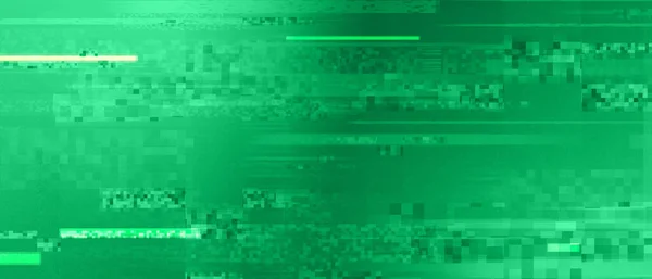 緑色のグリッチが背景をピクセル化しました 信号損失 仮想現実 接続損失の概念 — ストック写真