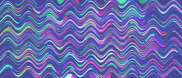 Хвилястий Барвистий Візерунок Мікс Багатокольорових Вигнутих Ліній — стокове фото