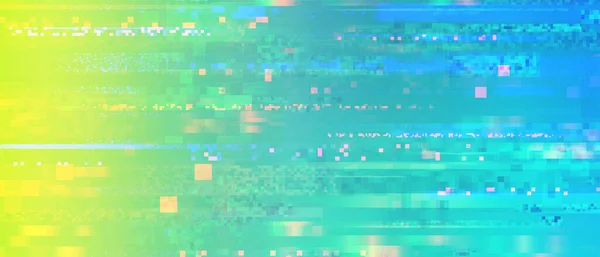 Bright Colorful Glitch Pixelated Abstract Hot Pixels Flare Connection Loss — Stock Photo, Image