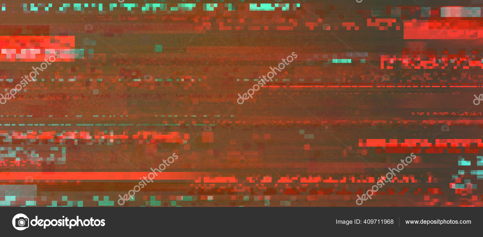 Pixelated Glitch Red Alert Color Background Digital Signal Interference ...