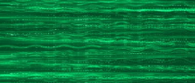 Soyut tekno bulanık enerji akışı arka planı. Dalgalı çizgili ve statik ses efektli yeşil renkli eserler