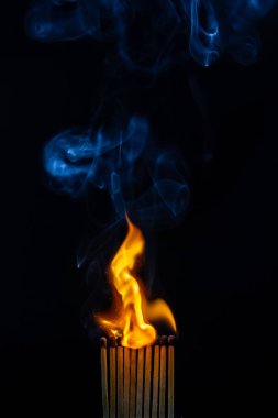 maç, maçlar, duman, siyah arka plan ve alev