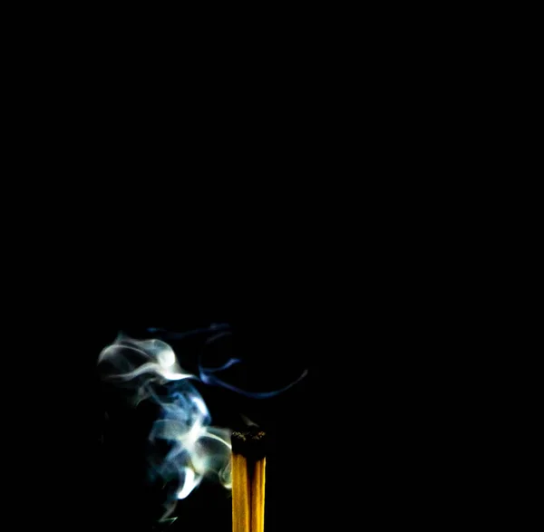 Match Matches Smoke Black Background Flame Fire — Stock Photo, Image