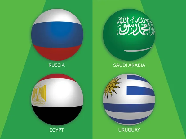 Voetbal Wereld Kampioenschap Groepen Rusland Saoedi Arabië Egypte Uruguay Banner — Stockfoto