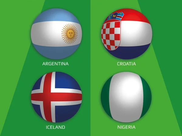 Voetbal Wereld Kampioenschap Groepen Met Argentinië Kroatië Ijsland Nigeria Banner — Stockfoto