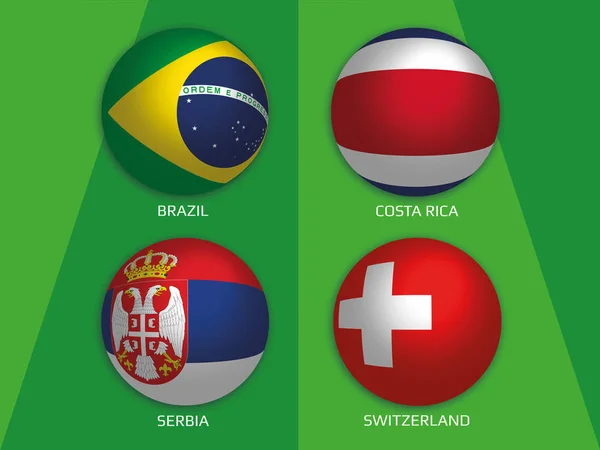 Футбольний Світ Чемпіонат Групи Бразилії Коста Ріка Сербії Швейцарії Банер — стокове фото