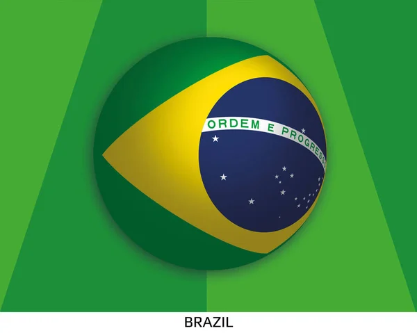 Campeonato Mundial Futebol Com Bandeira Brasil Feita Volta Como Bola — Fotografia de Stock