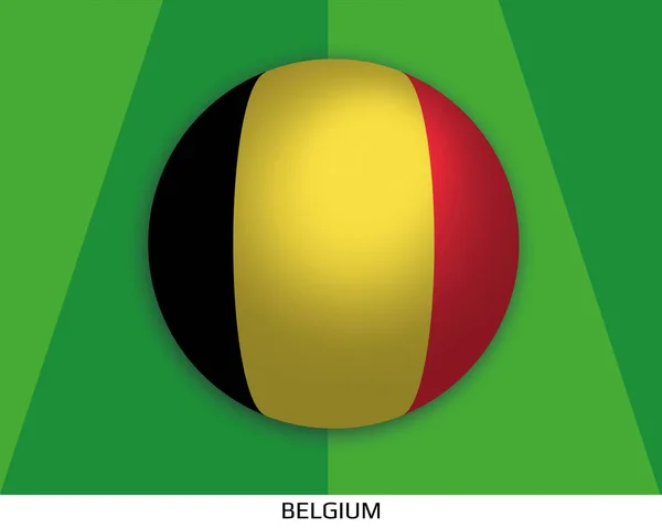 Wereldkampioenschap Voetbal Met België Vlag Maakte Ronde Als Voetbal Een — Stockfoto