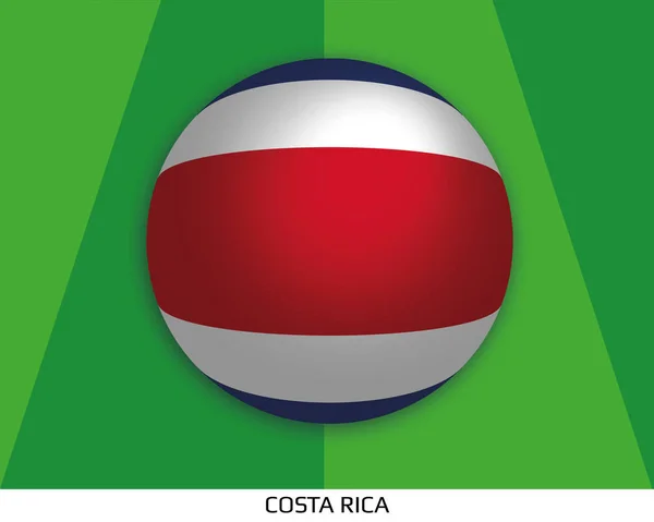 コスタリカ フラグ フットボールの世界選手権の再生草法サッカー ボールとしてラウンドを作った — ストック写真