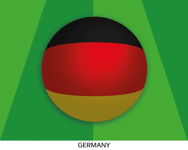 독일의 국기와 잔디밭에 축구공으로 라운드 — 스톡 사진