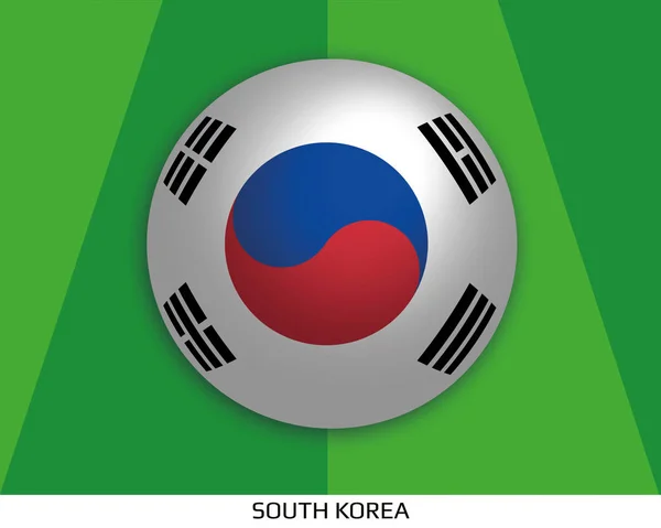 Football World Championship Flag South Korea Made Soccer Ball Playing — Stock Photo, Image