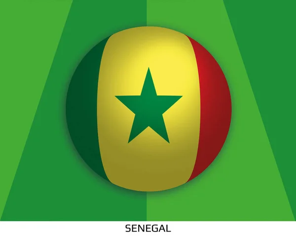 Championnat Monde Football Avec Drapeau Sénégal Fait Ronde Comme Ballon — Photo