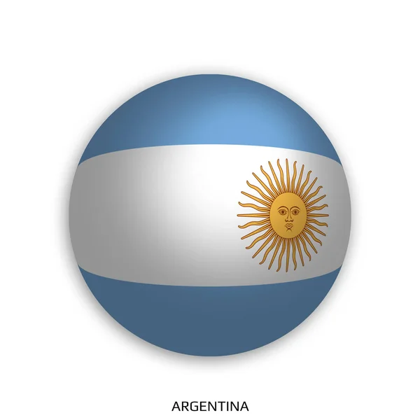 Football World Championship Argentina Flag Made Soccer Ball Drop Shadow — Stock Photo, Image