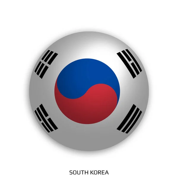 Wereldkampioenschap Voetbal Met Zuid Korea Vlag Maakte Ronde Als Voetbal — Stockfoto