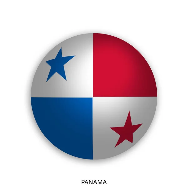 パナマの国旗とサッカー ボール ラウンドを作ったとフットボールの世界選手権ドロップ シャドウと 白い背景で隔離 — ストック写真