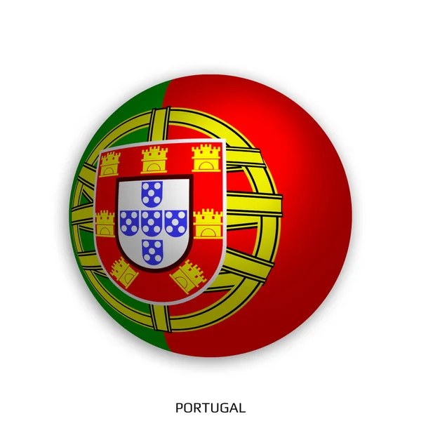 Campeonato Mundial Futebol Com Bandeira Portugal Feita Redondo Como Bola — Fotografia de Stock