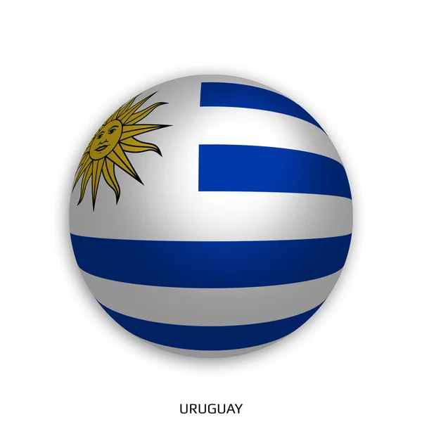 Voetbal Met Uruguay Vlag Maakte Ronde Als Voetbal Slagschaduw Geïsoleerd — Stockfoto