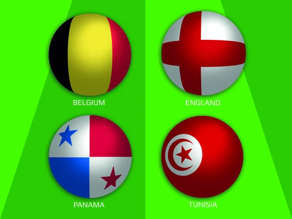 Voetbal Wereld Kampioenschap Groepen Met België Engeland Panama Tunesië Achtergrond — Stockfoto