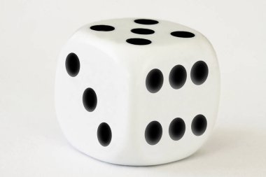 Beyaz arka planda - bir zar kapatmak makro stok fotoğraf kadar